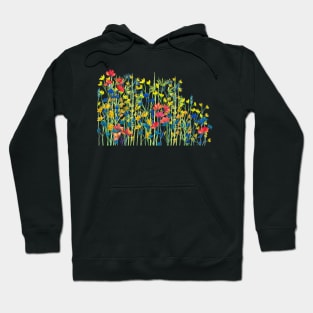 Wildflower meadow watercolor painting Hoodie